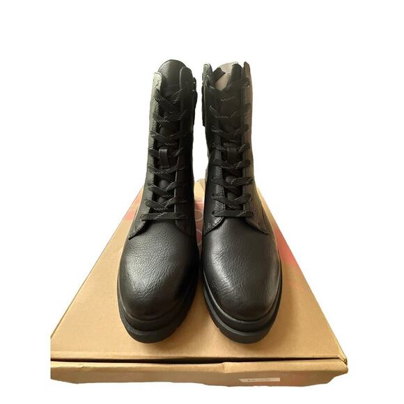 NIB Soul Women's Black Smooth Synthetic Ozzy Mid Calf Combat Boots Size 6 - Picture 6 of 11